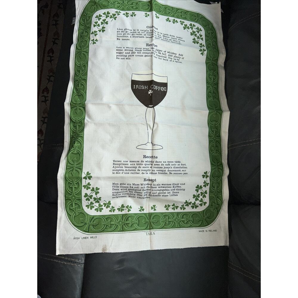 Irish women recipe for Irish coffee in different languages made in Ireland